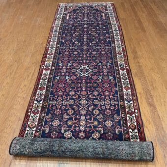 Persian Hand-knotted Tribal Hamadan Wool Runner (3'4 x 12'2)