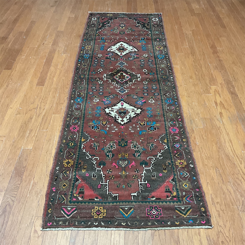 Persian Hand-knotted Hamadan Wool Runner (3'3 x 10'3)