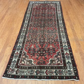 Persian Hand-knotted Tribal Hamadan Wool Runner (3'7 x 9'6)