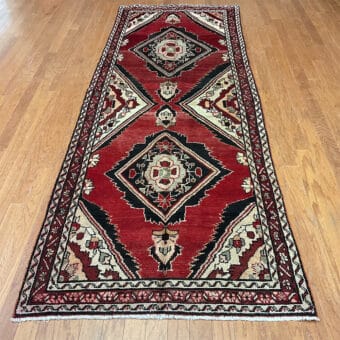 Persian Hand-knotted Tribal Hamadan Wool Runner (3'7 x 9'7)