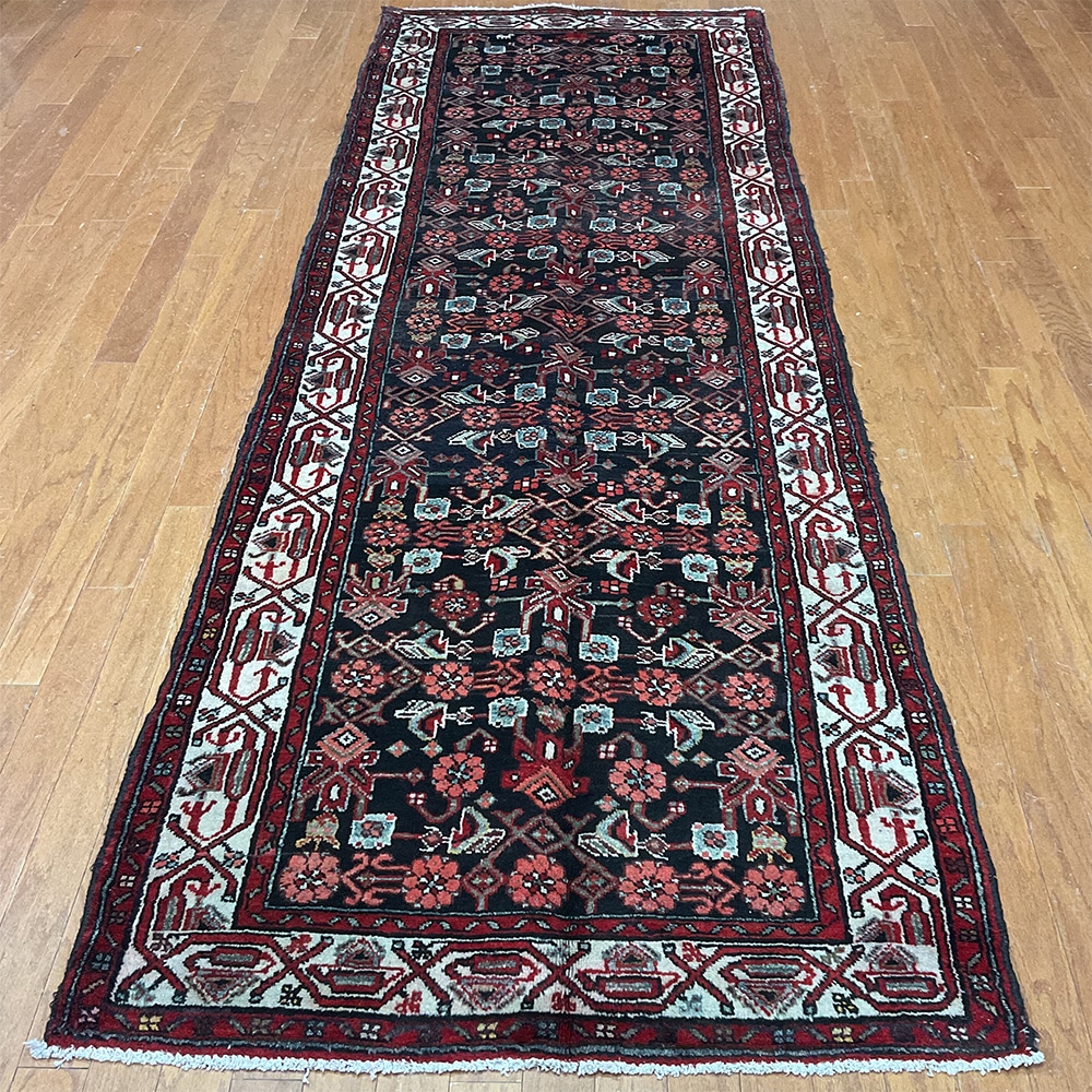Persian Hand-knotted Tribal Hamadan Wool Runner (3'6 x 10'2)