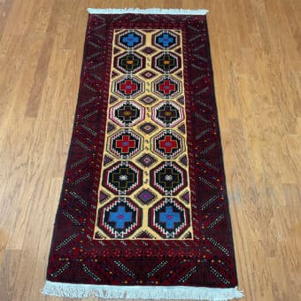 Persian Hand-knotted Tribal Balouchi Wool Rug (2'11 x 6'4)