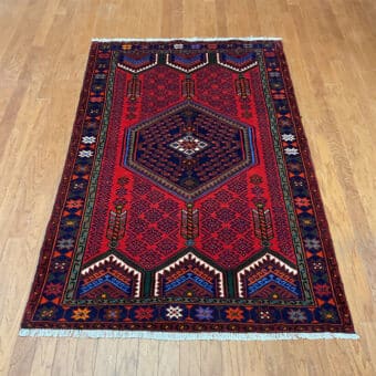 Persian Hand-knotted Tribal Hamadan Wool Rug (4'2 x 6'9)