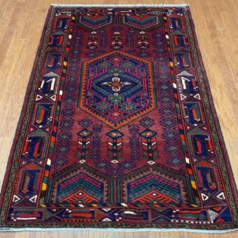 Persian Hand-knotted Tribal Hamadan Wool Rug (4'6 x 6'8)