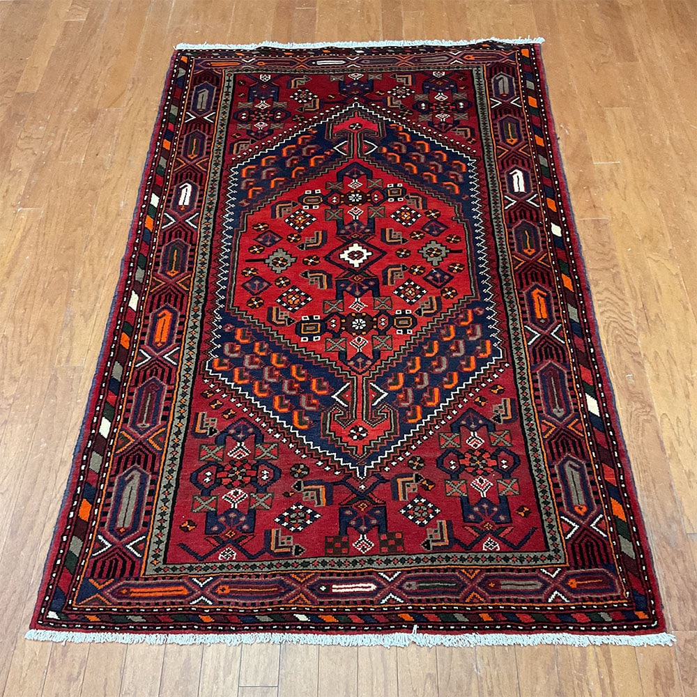 Persian Hand-knotted Tribal Hamadan Wool Rug (4'2 x 6'7)