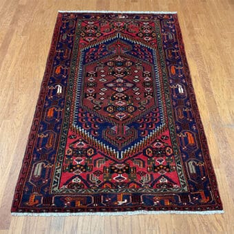 Persian Hand-knotted Tribal Hamadan Wool Rug (4'1 x 6'9)