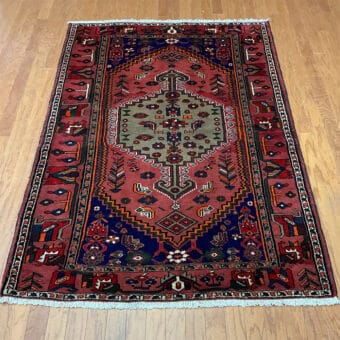 Persian Hand-knotted Tribal Hamadan Wool Rug (4'7 x 6'7)
