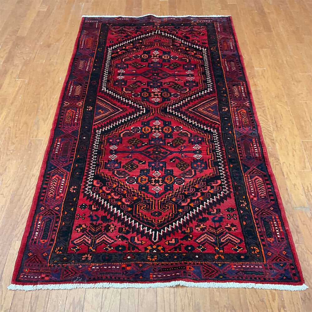 Persian Hand-knotted Tribal Hamadan Wool Rug (4'3 x 7'7)