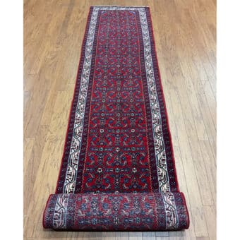 Persian Hand-knotted Tribal Hamadan Wool Runner (2'7 x 15'4)