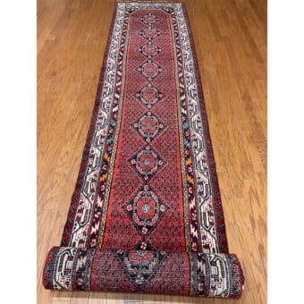 Persian Hand-knotted Tribal Hamadan Wool Runner (2'8 x 16')