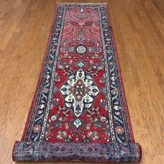 Persian Hand-knotted Tribal Hamadan Wool Runner (2'10 x 13'1)