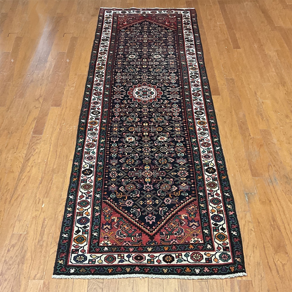 Persian Hand-knotted Tribal Hamadan Wool Runner (3'5 x 10'8)