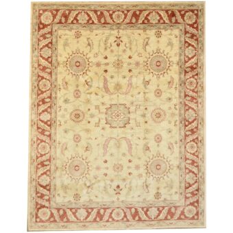 Afghan Hand-knotted Vegetable Dye Oushak Wool Rug (7'4 x 9'4)