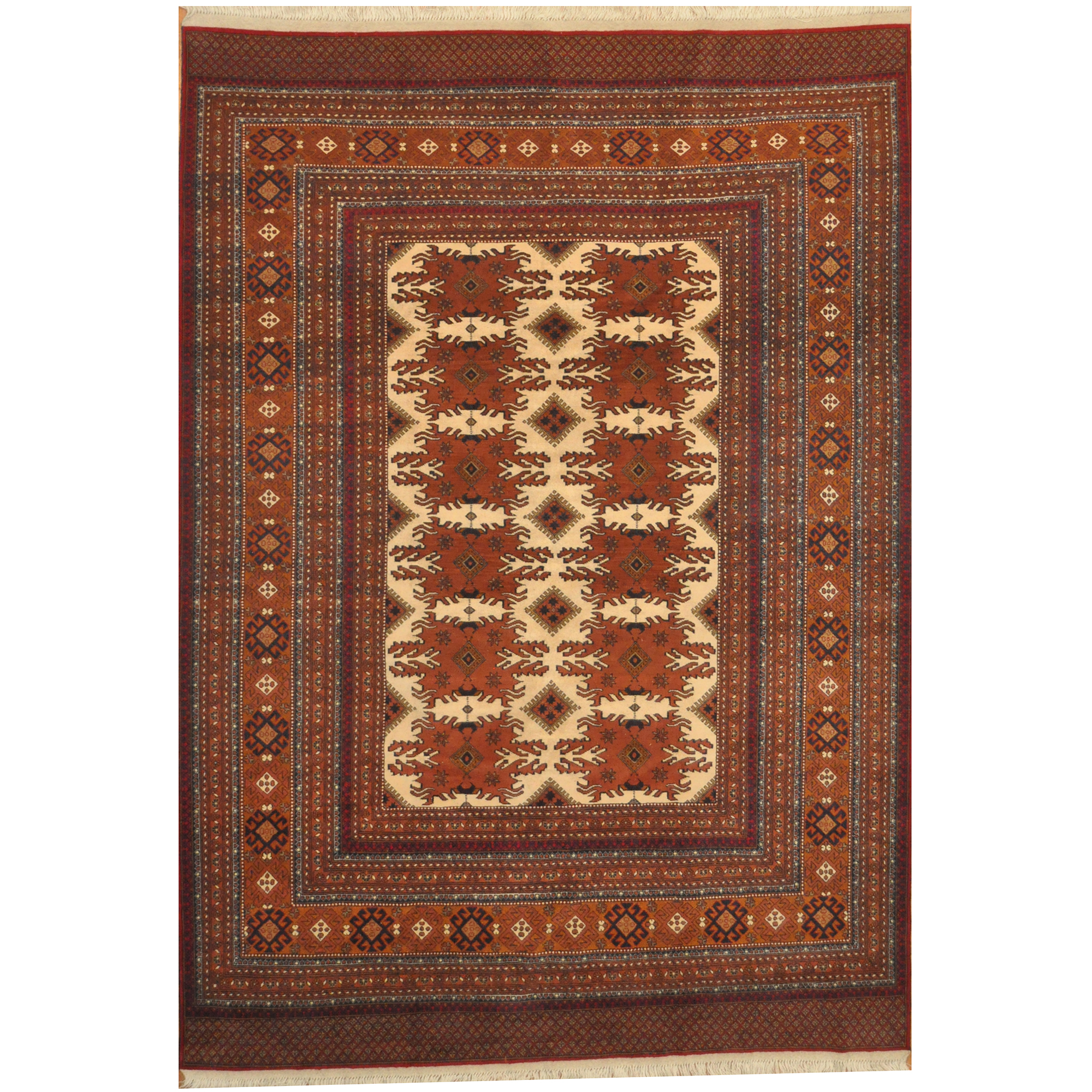 Afghan Hand-woven Soumak Wool Kilim (6'10 x 9'9)