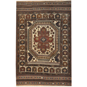 Afghan Hand-woven Soumak Wool Kilim (6' x 9'4)
