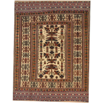Afghan Hand-woven Soumak Wool Kilim (6'6 x 8'6)