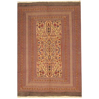 Afghan Hand-woven Soumak Wool Kilim (6'8 x 9'10)