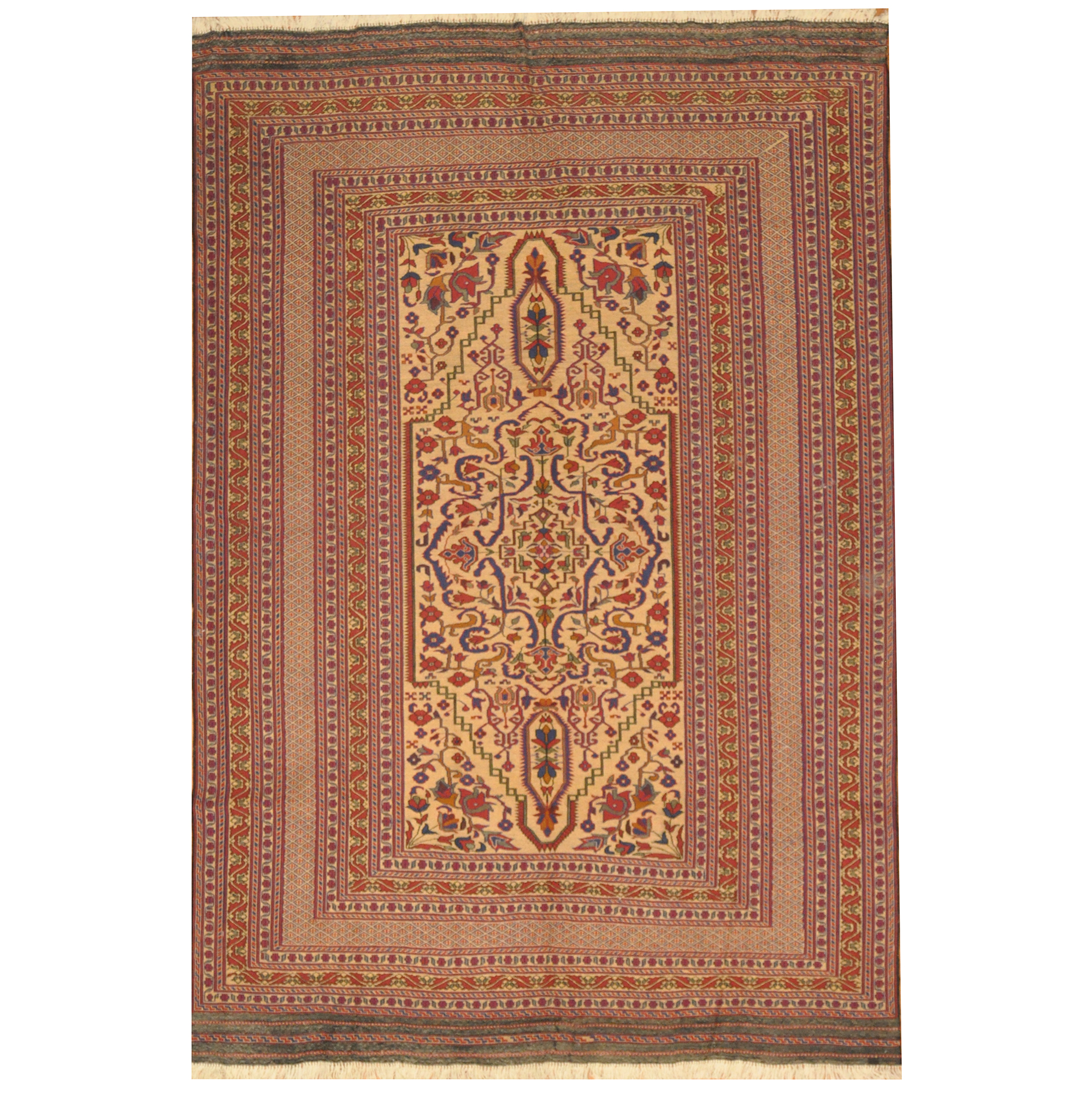 Afghan Hand-woven Soumak Wool Kilim (6'8 x 9'10)