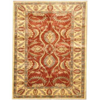 Afghan Hand-knotted Vegetable Dye Oushak Wool Rug (5'8 x 7'6)