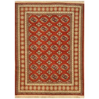 Afghan Hand-knotted Turkoman Wool Rug (5'7 x 7'6)