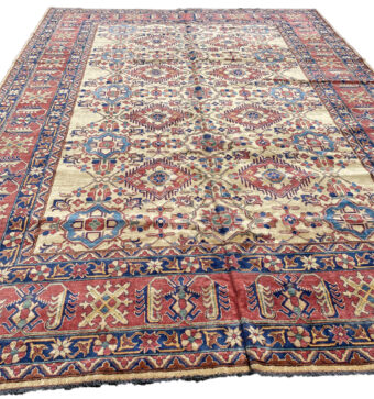 Afghan Hand-knotted Vegetable Dye Kazak Wool Rug (10'10 x 15')