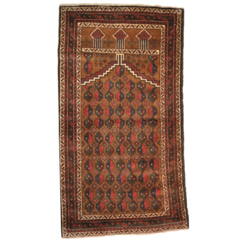 Afghan One-Of-A-Kind Tribal Balouchi Wool Rug (2'5 x 4'6)