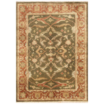 Indo Hand-knotted Vegetable Dye Oushak Wool Rug (4'8 x 6'6)
