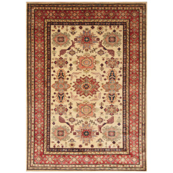 Afghan Hand-knotted Super Kazak Wool Rug (5' x 7')