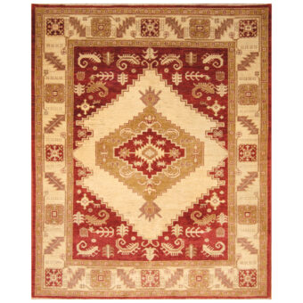 Afghan Hand-knotted Vegetable Dye Heriz Wool Rug (6'7 x 8'2)