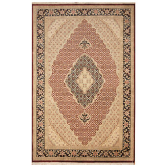 Pak Persian Hand-knotted Tabriz Wool & Silk Rug (6'1 x 9'4)