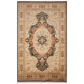 Pak Persian Hand-knotted Tabriz Wool & Silk Rug (6'1 x 10')