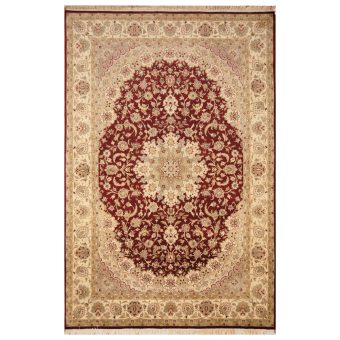 Pak Persian Hand-knotted Tabriz Wool & Silk Rug (6'2 x 9'4)