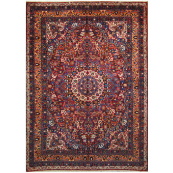 Persian Hand-knotted Mashad Wool Rug (9'3 x 13'5)
