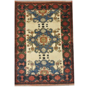 Afghan Hand-knotted Antique 1980s Kazak Wool Rug (4'8 x 6'9)