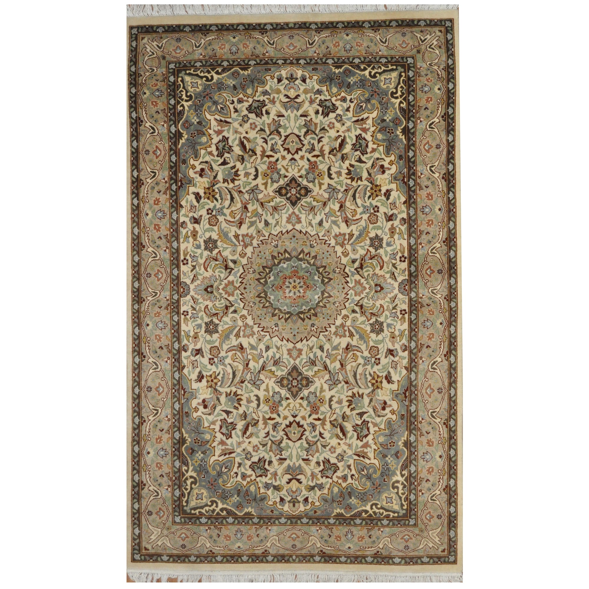 Indo-Pak Hand-knotted Tabriz Wool Rug (4'1 x 6'10)