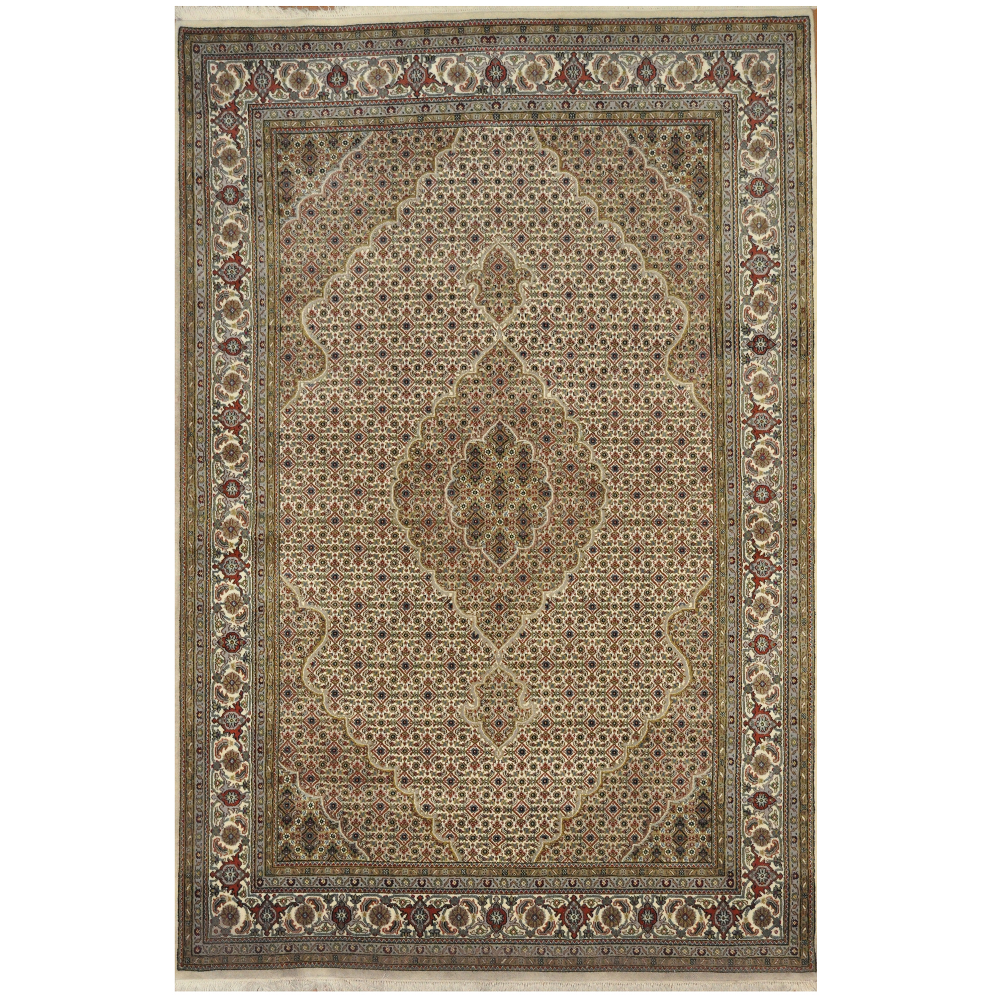 Indo Hand-knotted Tabriz Wool Rug (5'5 x 8'2)