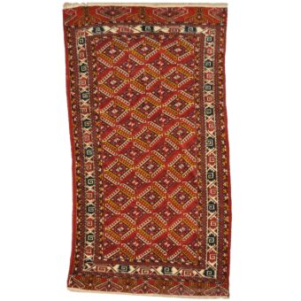 Afghan Hand-knotted Antique 1920s Turkoman Wool Rug (4'4 x 8')