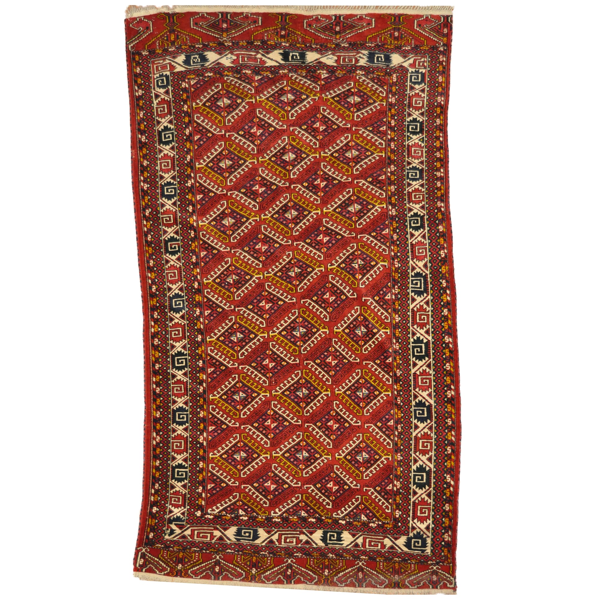 Afghan Hand-knotted Antique 1920s Turkoman Wool Rug (4'4 x 8')