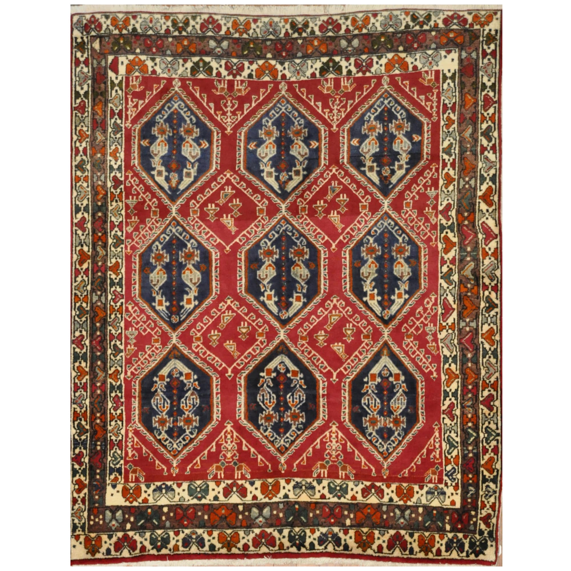 Persian Hand-knotted Bakhtiari Wool Rug (5' x 6')