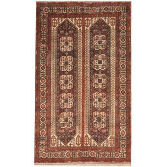 Afghan Hand-knotted Turkoman Wool Rug (5' x 8'4)