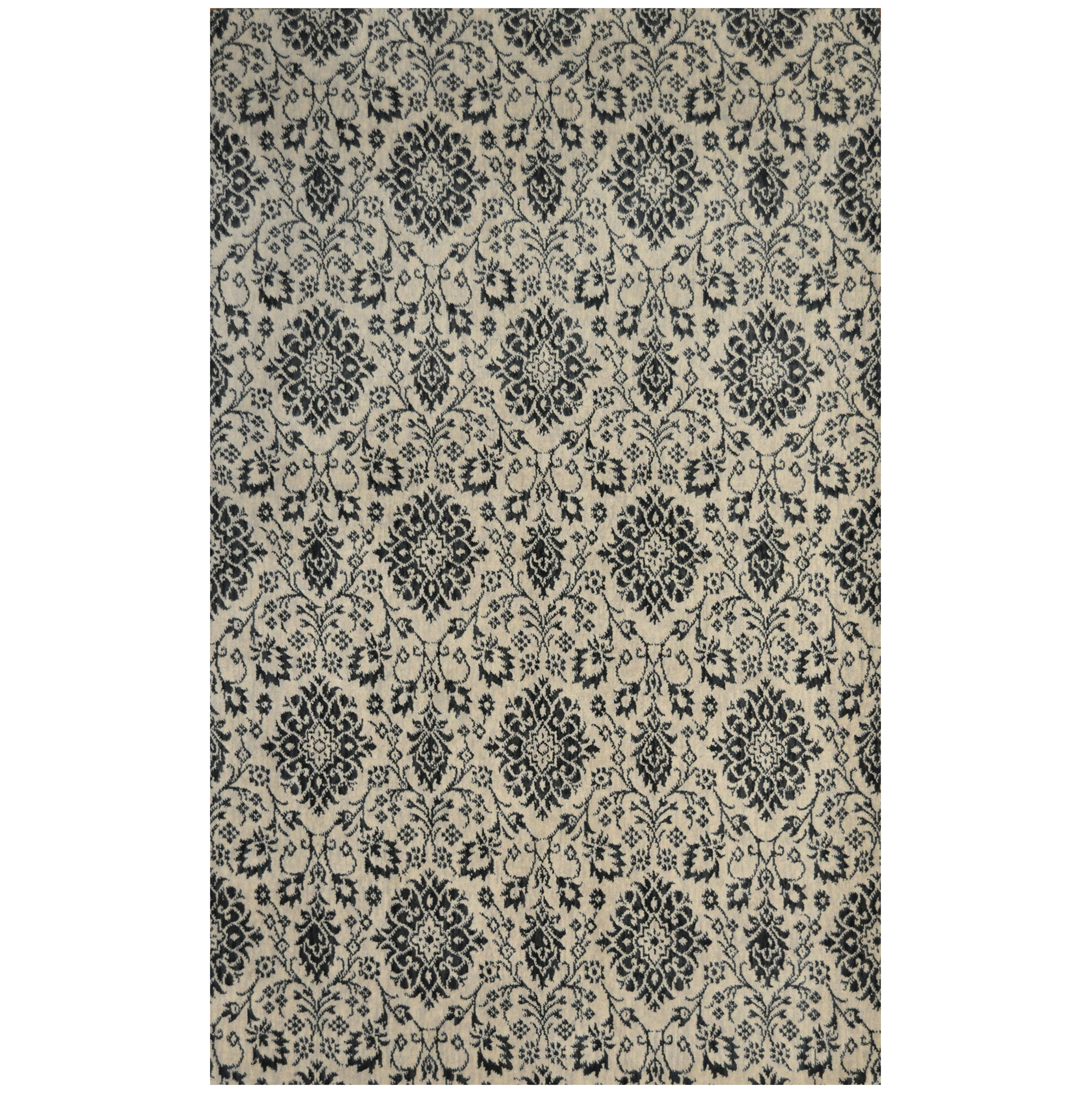 Indo Hand-knotted Tibetan Wool Rug (5' x 8'1)