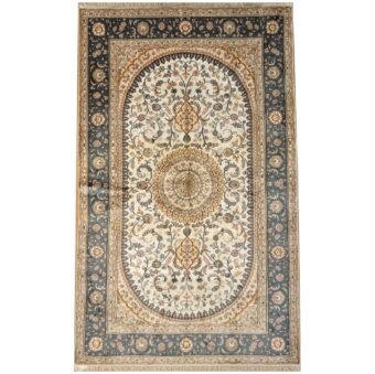 Sino Hand-knotted Qum Silk Rug (5' x 8'1)