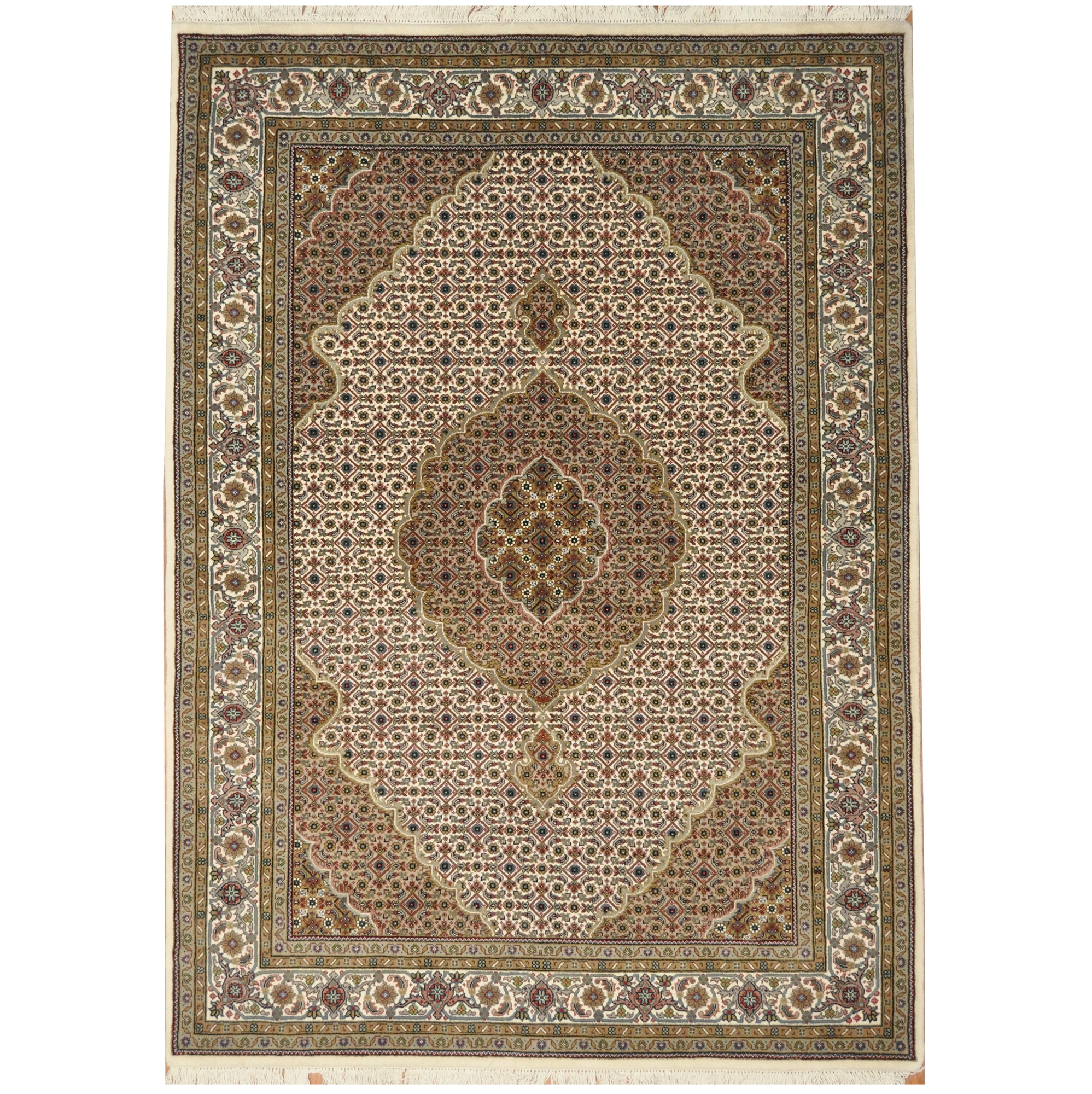 Indo Hand-knotted Tabriz Wool Rug (5'8 x 8')