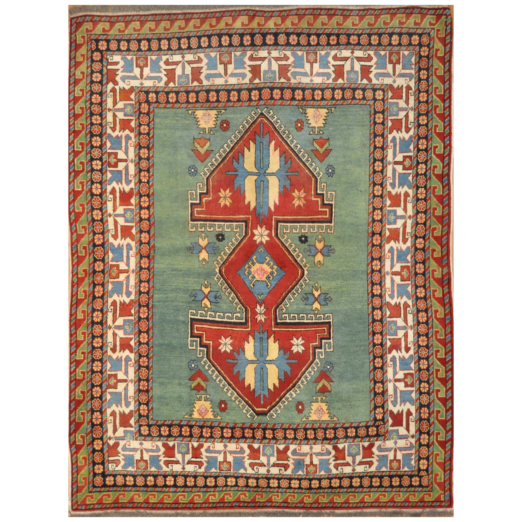 Afghan Hand-knotted Kazak Wool Rug (5'7 x 7'3)