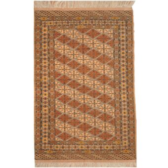 Afghan Hand-knotted Turkoman Fine Wool & Silk Rug (4'1 x 6'3)