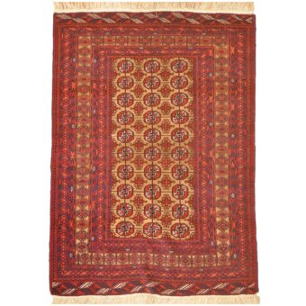 Afghan Hand-knotted Turkoman Fine Wool & Silk Rug (4'1 x 5'10)