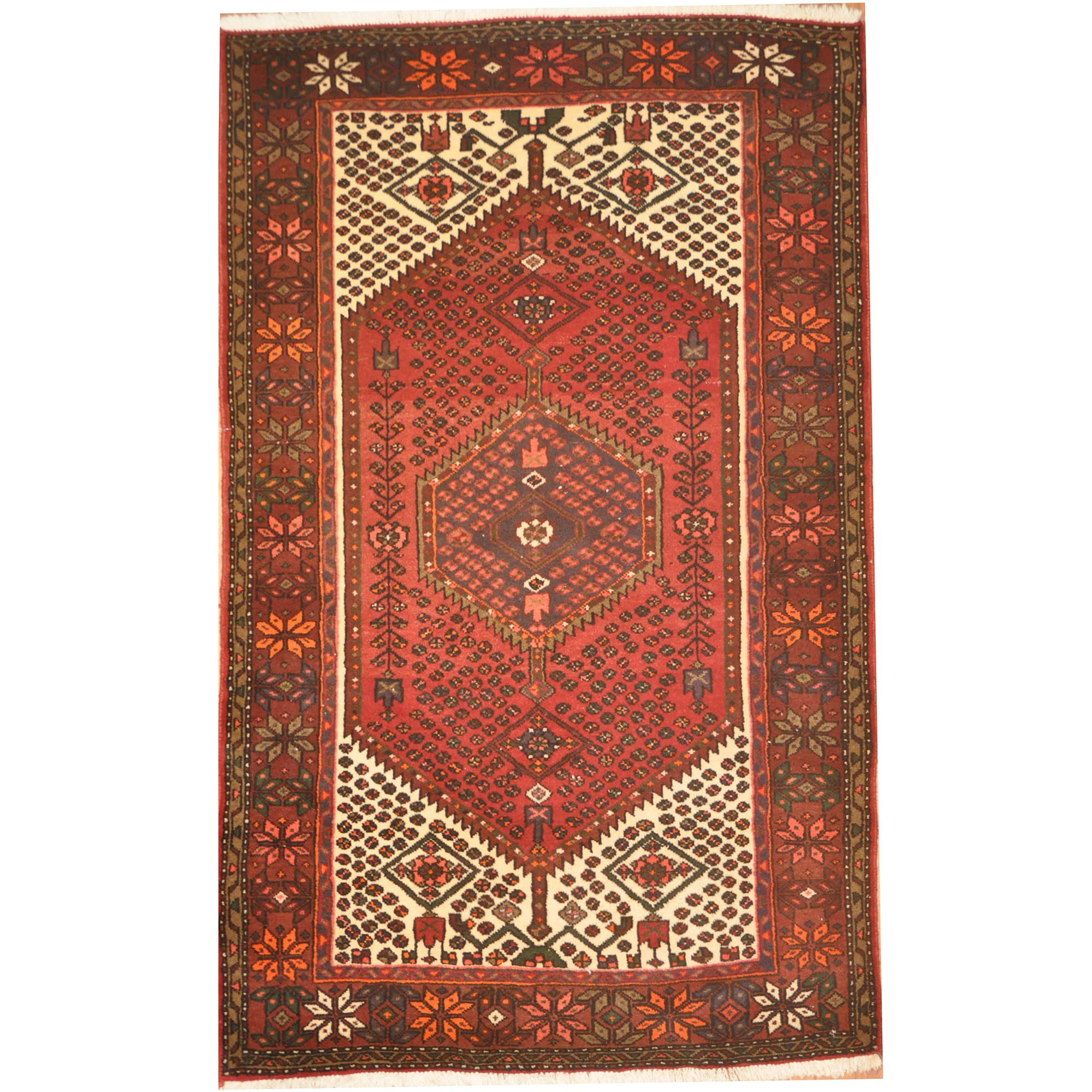 Persian Hand-knotted Hamadan Wool Rug (4' x 6'7)