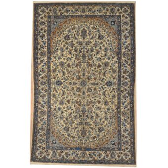 Persian Hand-knotted Antique 1940s Nain Wool Rug (5'6 x 8'3)
