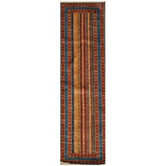 Afghan Hand-Knotted Khorjeen Kazak Wool Runner (2'9 x 9'8)