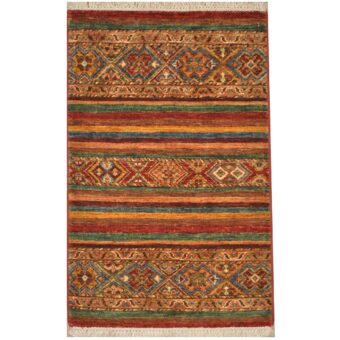 Afghan Hand-Knotted Khorjeen Kazak Wool Rug (2'3 x 3'1)